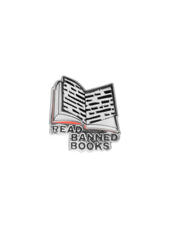 Read Banned Books Enamel Pin by Out of Print