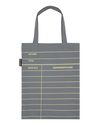 Library Card (Gray) Tote Bag by Out of Print