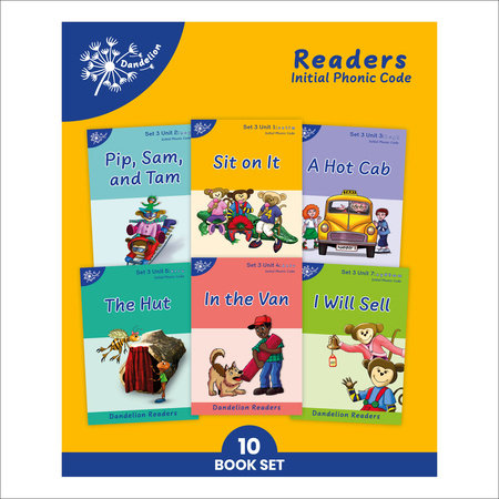 Phonic Books Dandelion Readers Set 3 Units 1-10 Sit on It (Alphabet Code Blending 4 and 5 Sound Words)