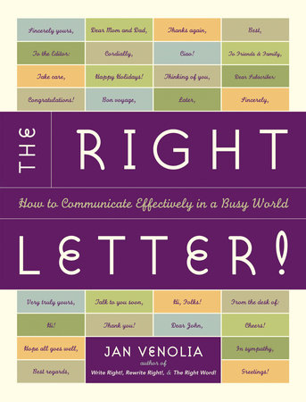 The Right Letter by Jan Venolia
