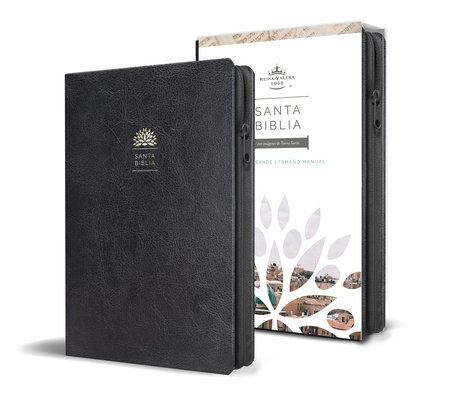 Biblia Reina Valera 1960 letra grande. Símil piel negra, cremallera, tamaño manual / Holy Bible RVR 1960. Handy Size, Large Print, Leathersoft, Zipp by Reina Valera Revisada 1960