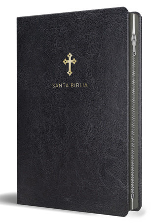 Biblia Reina Valera 1960 Tamaño grande, letra grande piel negra con cremallera / Spanish Holy Bible RVR 1960 Large Size Large Print Black Leather with Zipper by Reina Valera Revisada 1960
