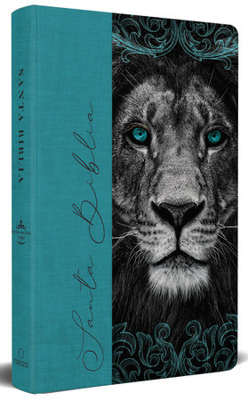 Biblia RVR 1960 letra grande, tamaño manual, tapa dura de tela León aguamarina /  Spanish Bible RVR 1960 Handy Size Large Print Hardcover Cloth Lion Aquamarin by Reina Valera Revisada 1960