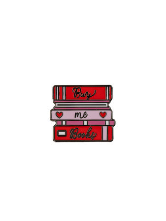 Buy Me A Book Stack Enamel Pin by Out of Print