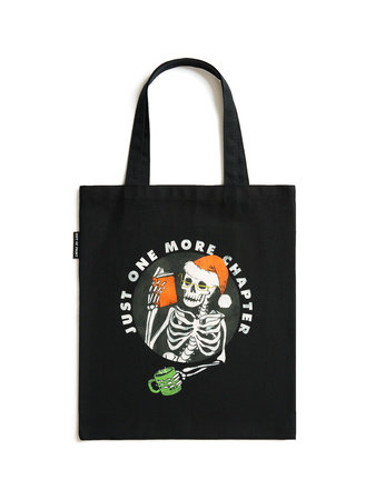 Just One More Chapter Holiday Tote Bag by Out of Print