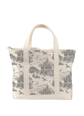Rebecca Yarros's Fourth Wing: Basgiath Toile Large Zippered Tote Bag by Out of Print