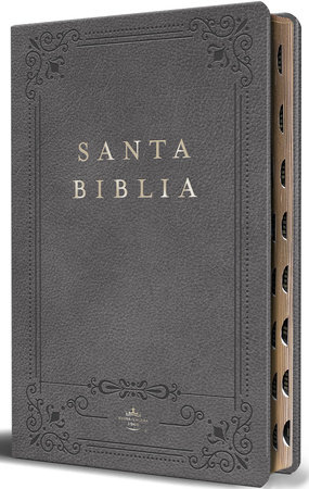 Biblia RVR 1960 letra grande tamaño manual, Piel gris con índice / Spanish Bible RVR 1960 Handy Size Large Print Leathersoft Gray with index by Reina Valera Revisada 1960