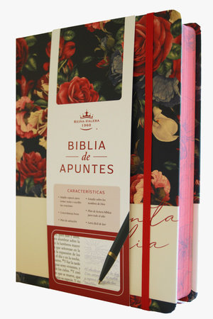 Biblia de Apuntes RVR 1960 Tapa dura, Azul oscuro con flores (Edición cantos pintados) / Spanish Journaling Bible RVR 1960 Hardcover Dark Blue with Flowers by Reina Valera Revisada 1960