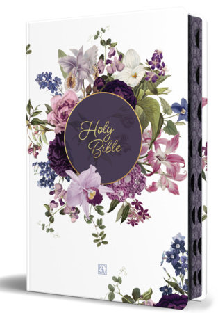 KJV Holy Bible, Large Print Handy Size format, Hardcover, Purple flower, page edge design, Thumb Index, Ribbon Marker, and Red Letter / KJV Holy Bible, Large by KING JAMES VERSION