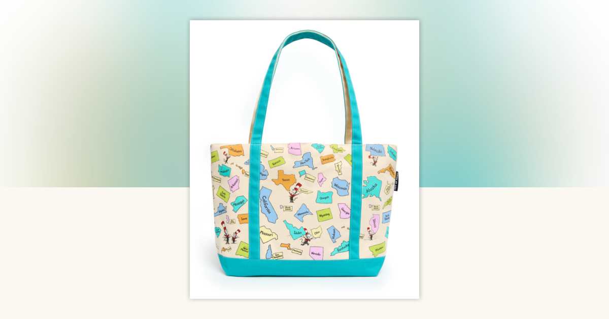Dr. Seuss: Sing the 50 United States! Large Zippered Market Tote Bag by ...